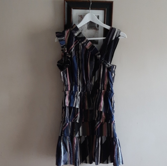 IRO One Shoulder Tiered Silk & Cotton Blend Mini Dress - Picture 5 of 16